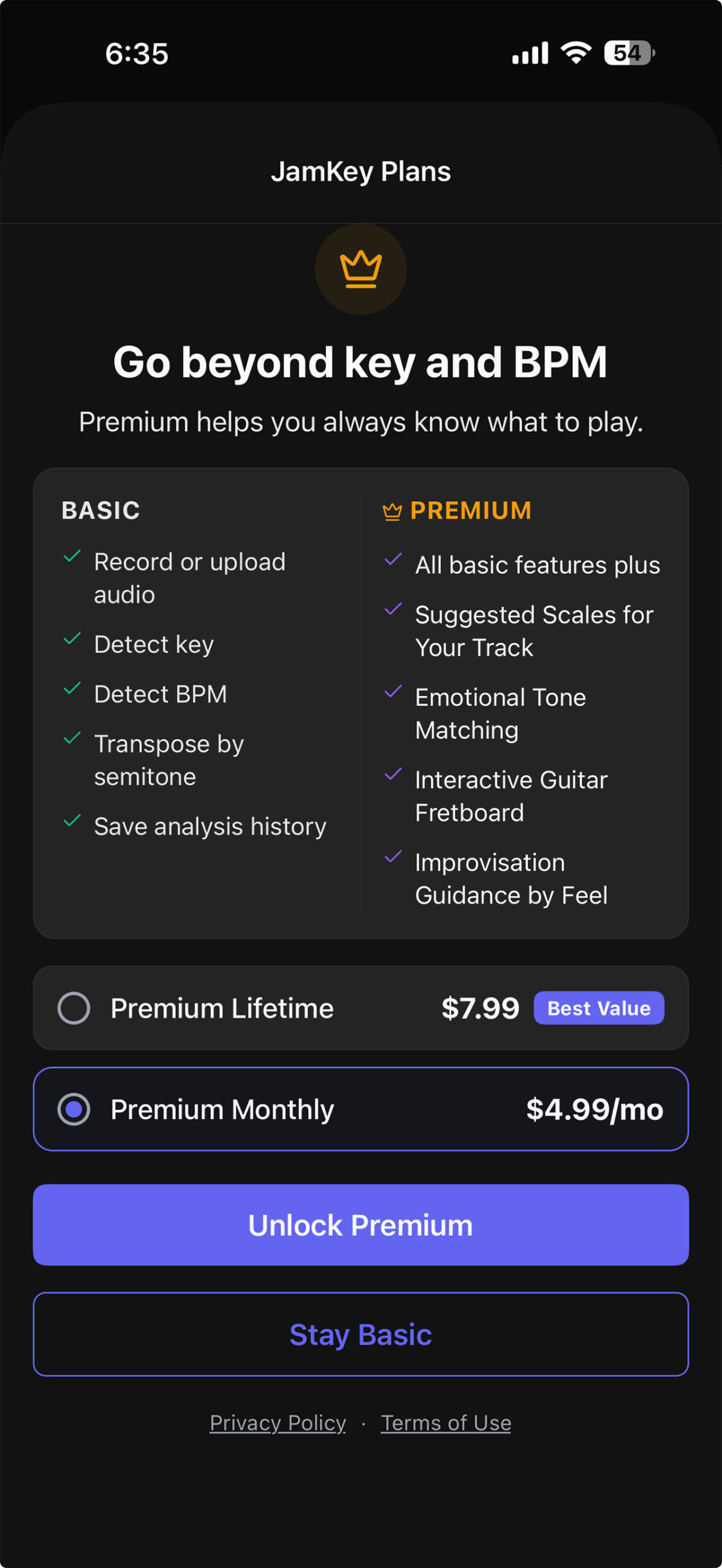 JamKey Premium app screenshot